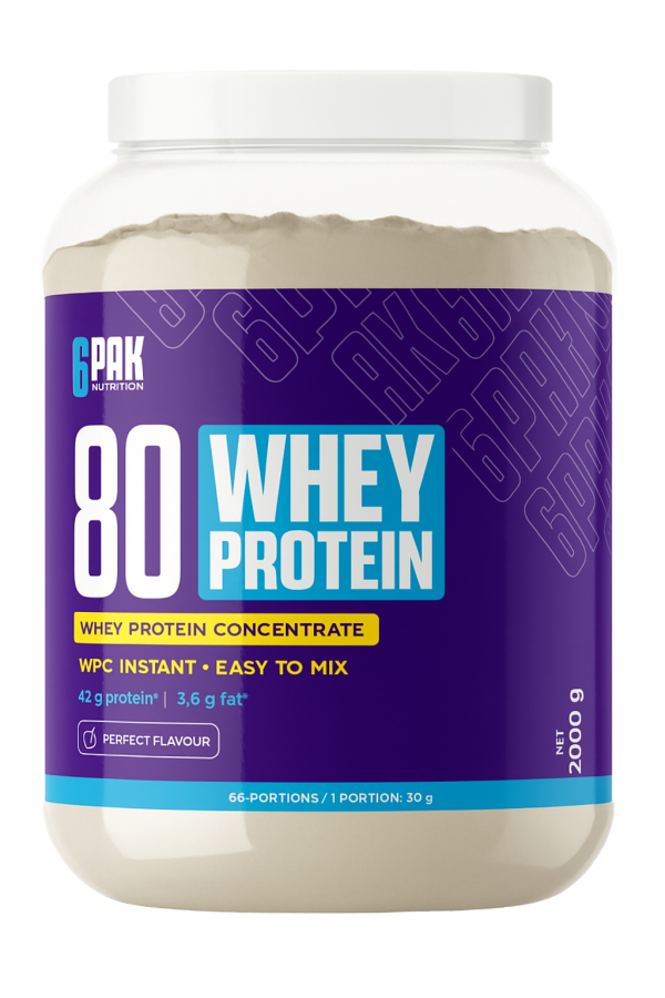 6PAK 80 Whey Protein 2000g Białko WPC Smak: Kokos