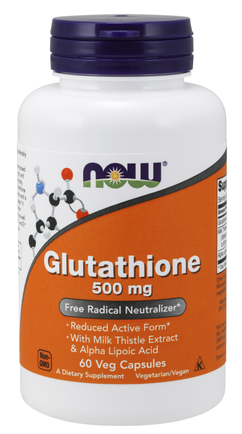 NOW Foods Glutathione 500 mg 60vkaps. L-Glutation