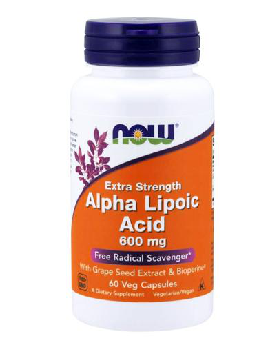 NOW Foods Alpha Lipoic Acid 600mg 60vcaps. Kwas Alfa - liponowy