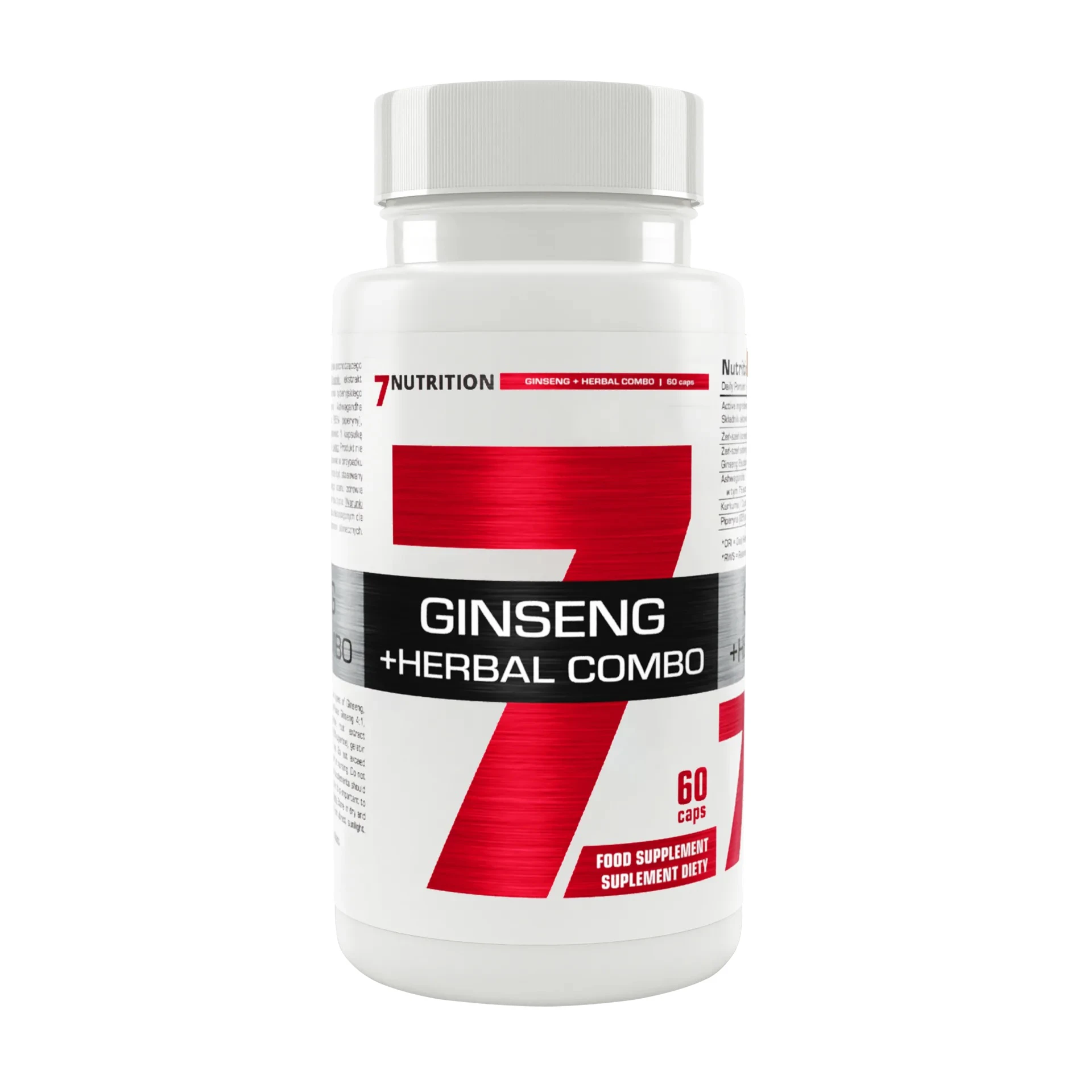 7Nutrition Ginseng+ Herbal Combo 60kaps. Żeń-Szeń + Ashwagandha