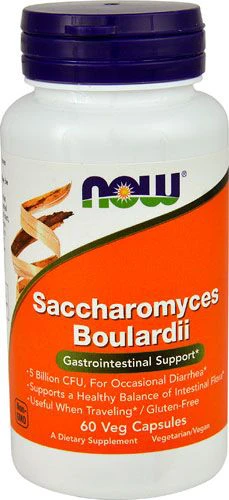 NOW Foods Saccharomyces Boulardii 60vkaps. Probiotyk Flora Bakteryjna