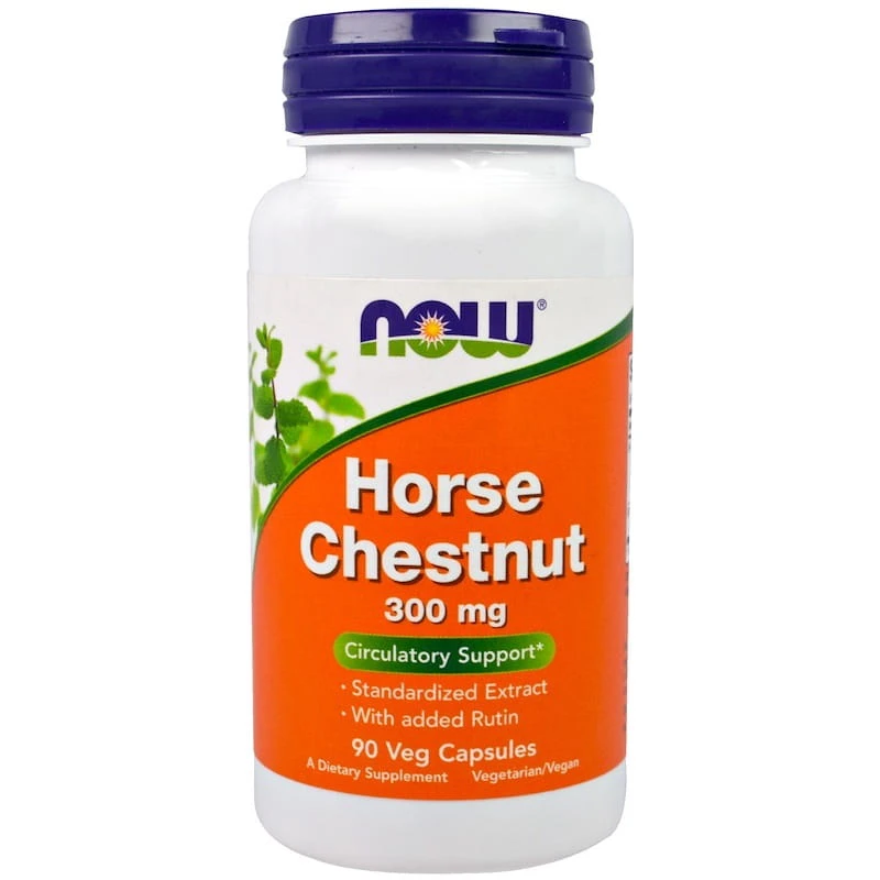 NOW Foods Horse Chestnut 300mg 90vkaps. Wyciąg z Nasion Kasztanowca