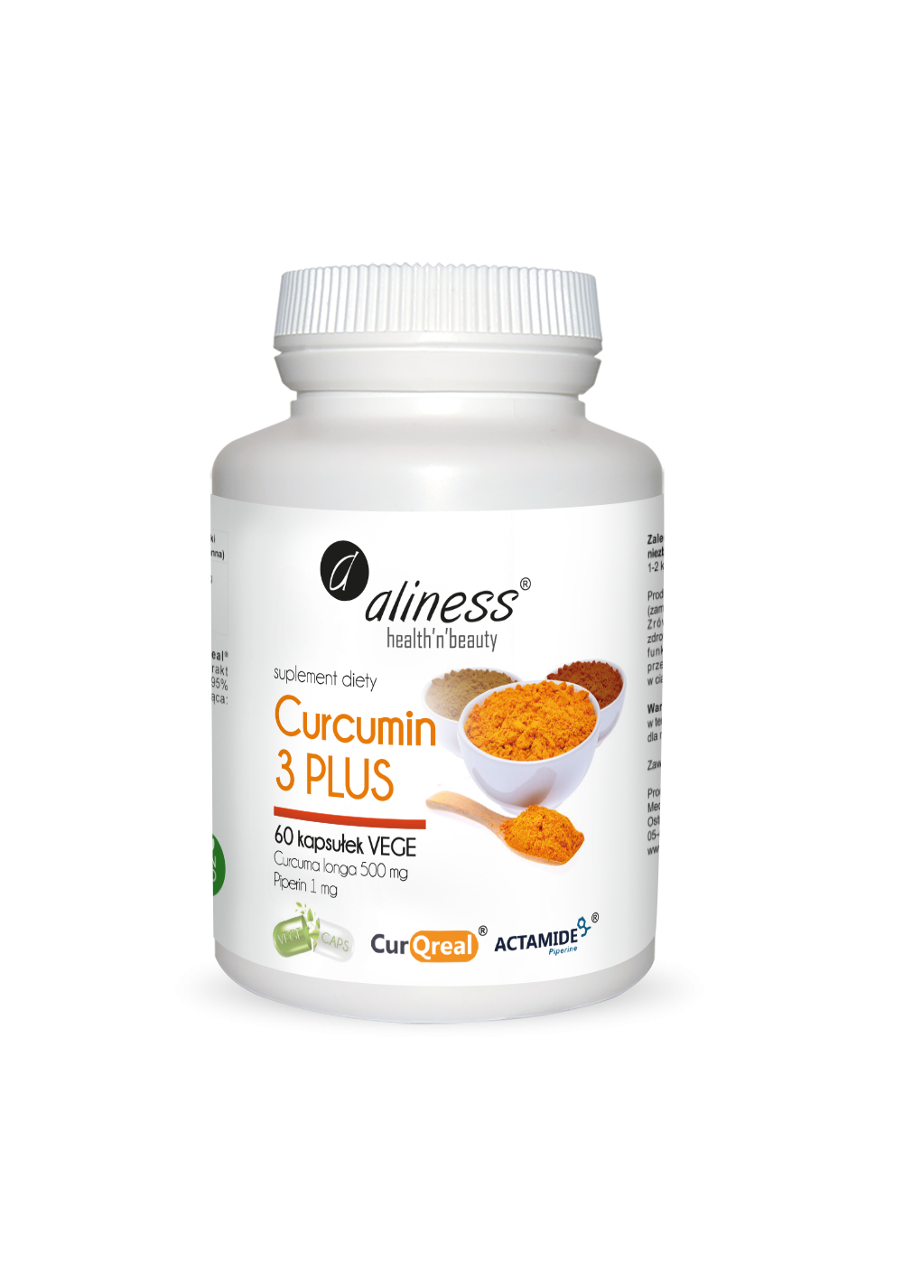 Aliness Curcumin 3 PLUS 60kaps. Kurkumina