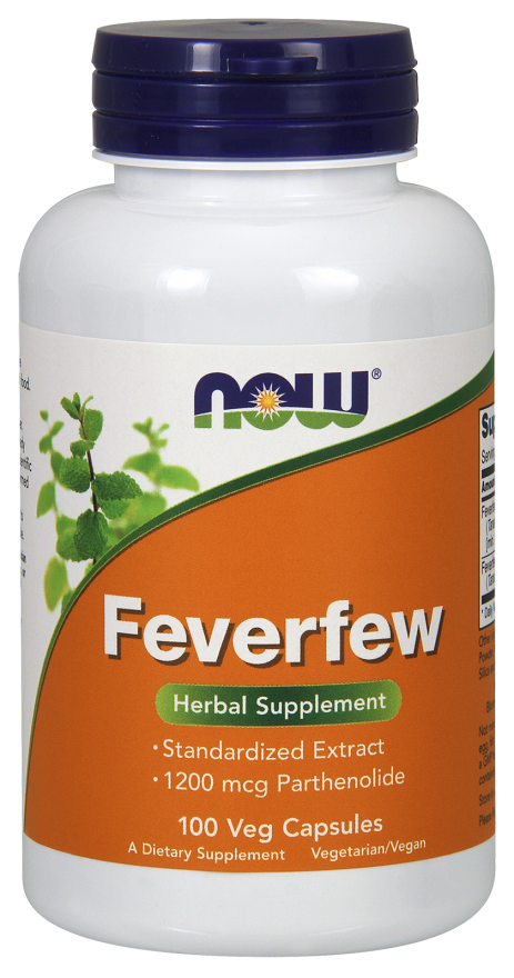 NOW Foods Feverfew 400mg 100vcaps. Migrena Ból Głowy