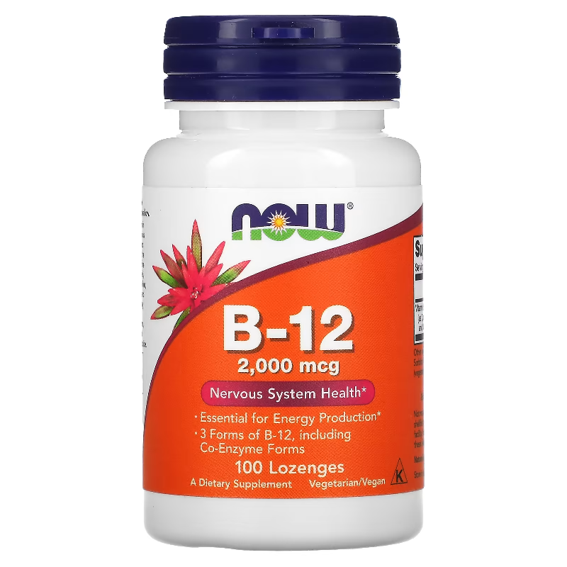 NOW Vitamin B-12 - 2000mcg - 100lozenges do ssania