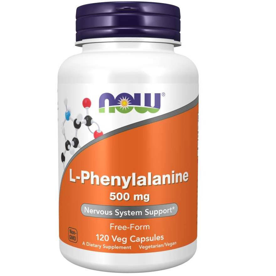 NOW Foods L-Phenylalanine 500mg 120vkaps. L-fenyloalanina Układ Nerwowy
