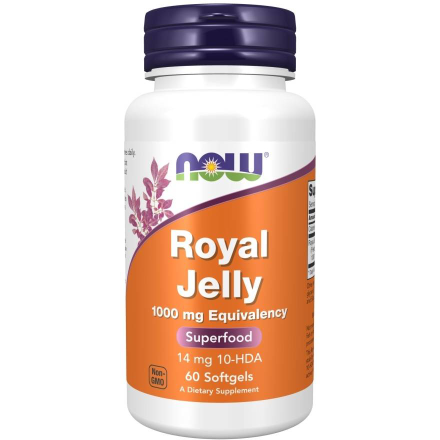 NOW Foods Royal Jelly 1500mg 60vkaps. Mleczko Pszczele