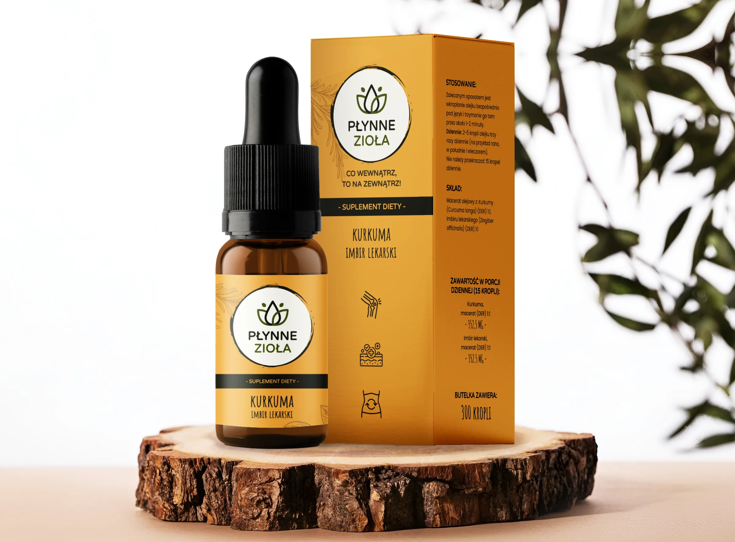 Płynne Zioła Kurkuma i Imbir 15ml Odporność