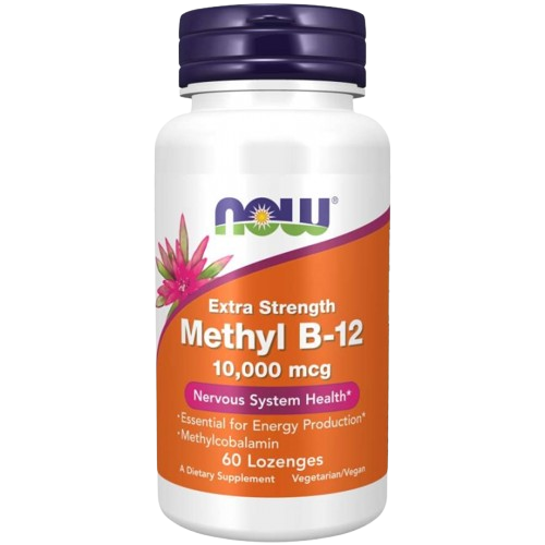 NOW Methyl B12 10000mcg 60lozenges. Metylokobalamina Witamina B12