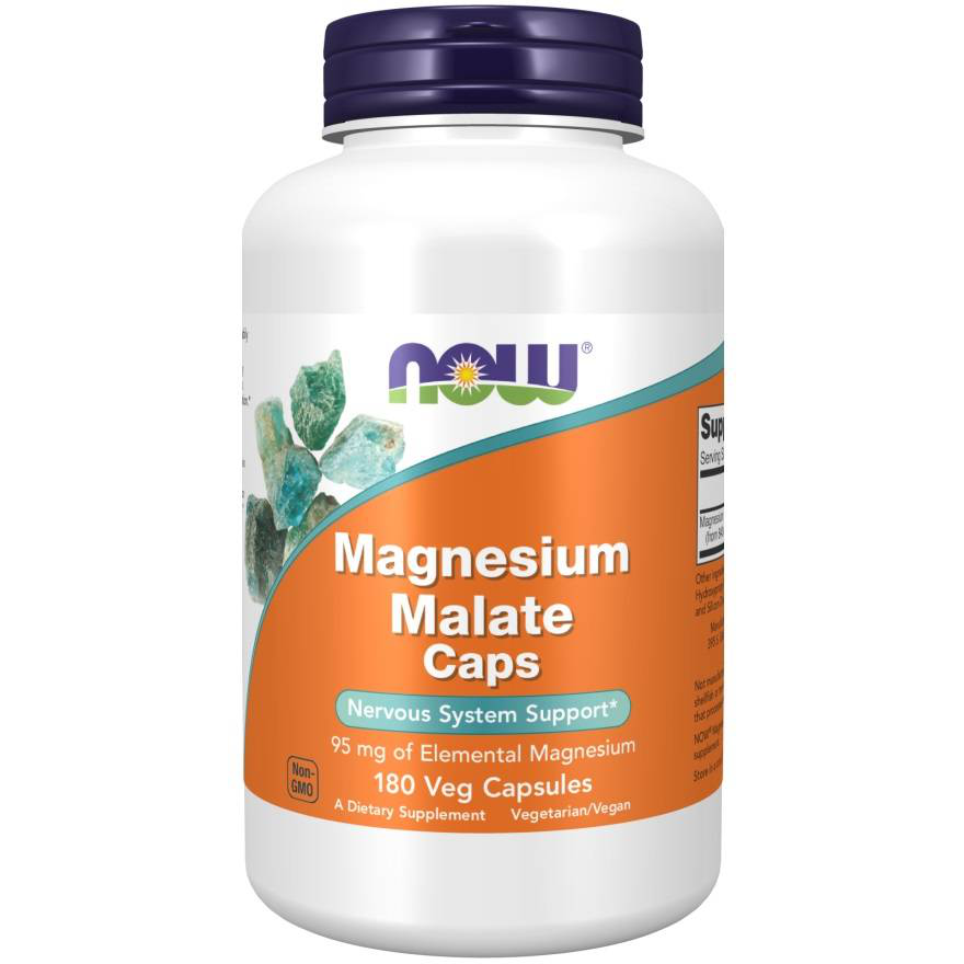 NOW Magnesium Malate Caps 180vcaps. Jabłczan Magnezu