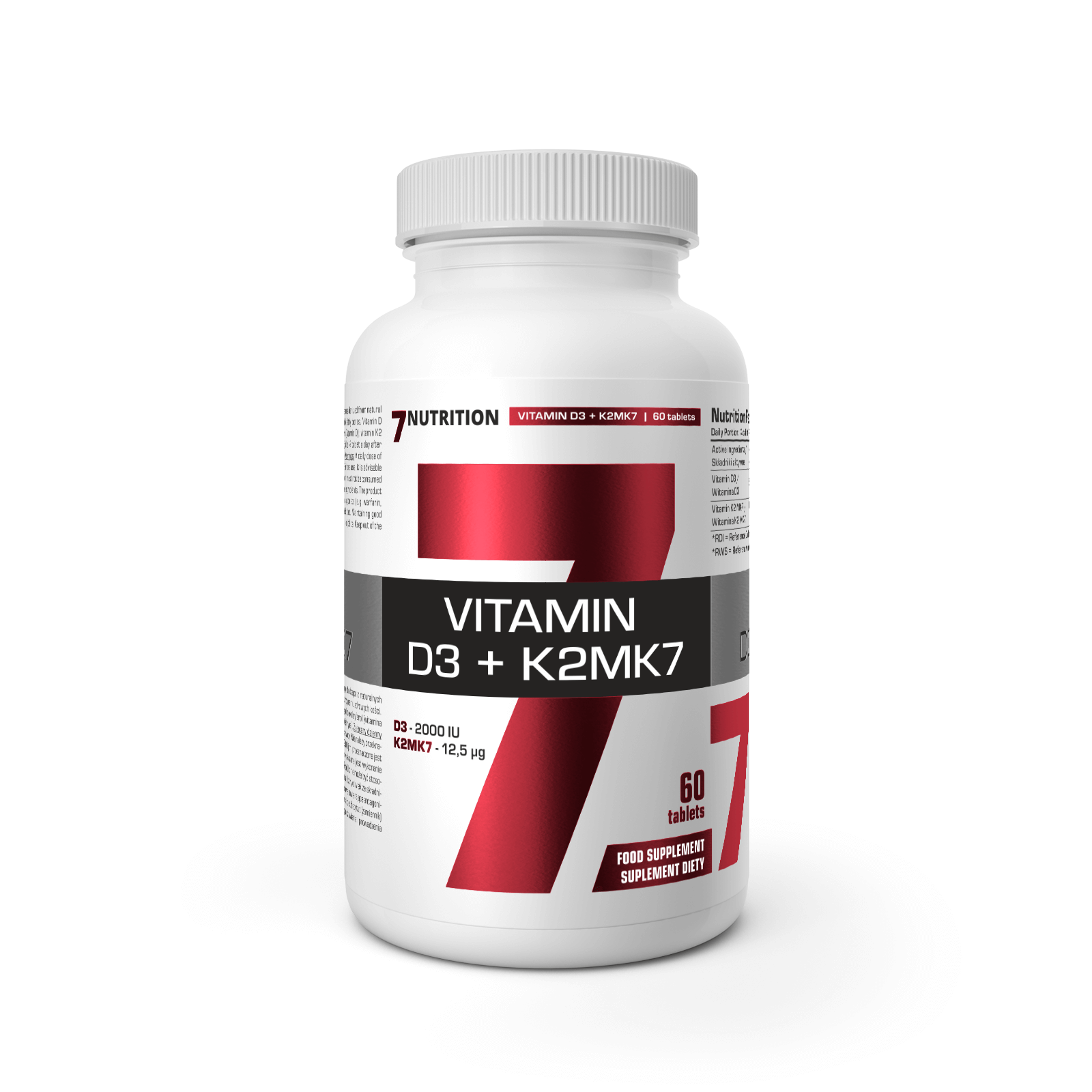 7Nutrition Vitamin D3 + K2MK7 8000IU/50µg - 60tab.