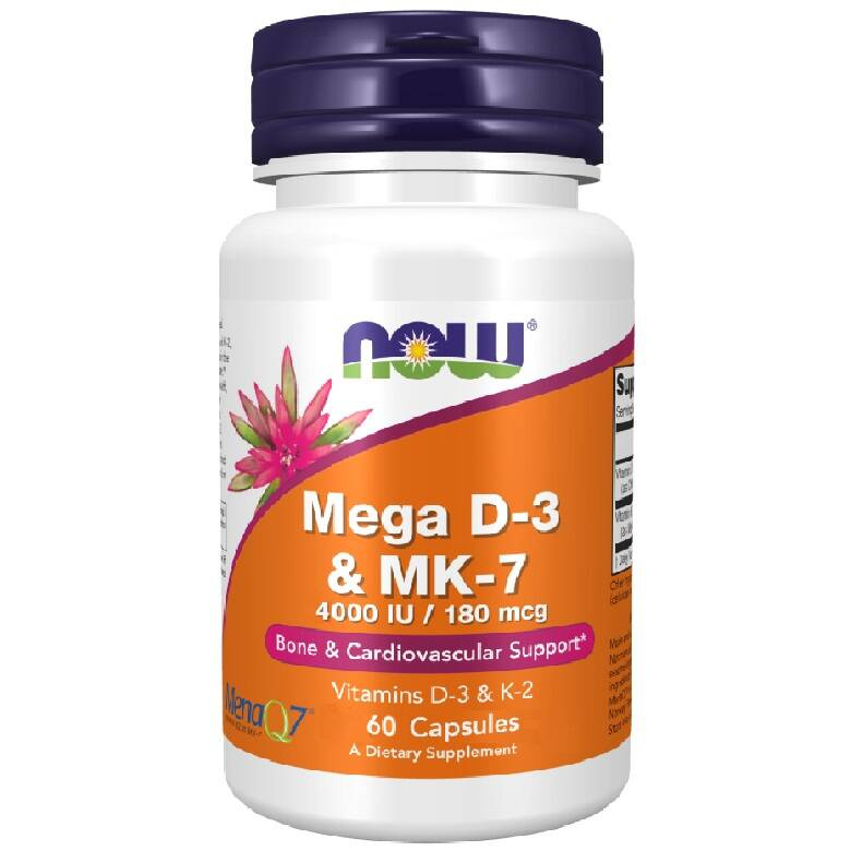 NOW Mega D-3 & MK-7 4000IU/180mcg - 60caps.