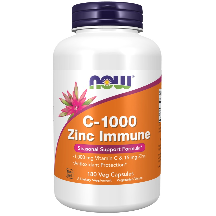 NOW Vitamin C-1000 Zinc Immune - 180vcaps.