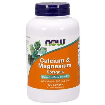 NOW Foods Calcium & Magnesium + D3 & Zinc 120softgels. Wapń Magnez Zdrowe Kości