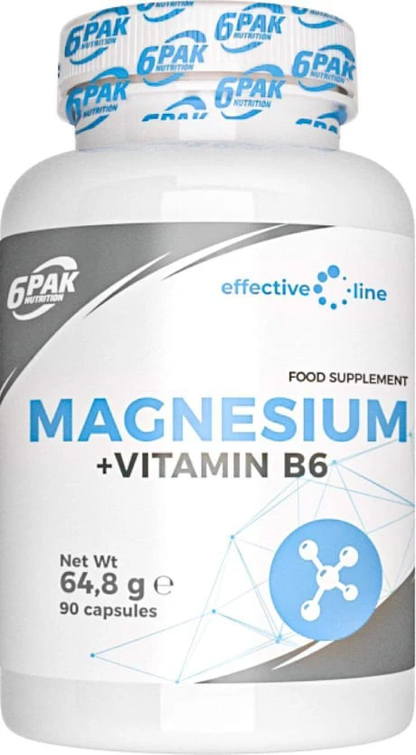 6PAK Magnesium + B6 - 90kaps. Magnez B6