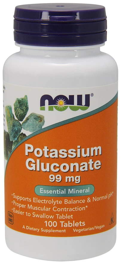 NOW Foods Potassium Gluconate 99mg 100tab. Potas