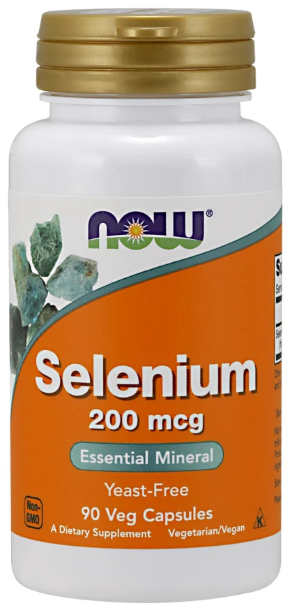 NOW Foods Selenium 200mcg 90vkaps. Selen Odporność Tarczyca