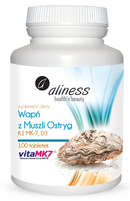 Aliness Wapń z Muszli Ostryg z K2MK-7+D3 100tab.