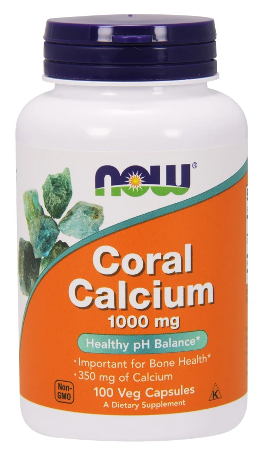 NOW Foods Coral Calcium 1000mg 100caps. Wapń Mocne Kości