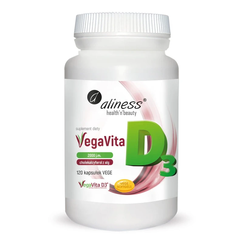 Aliness Naturalna Witamina D3 VEGAN 2000 120kaps.