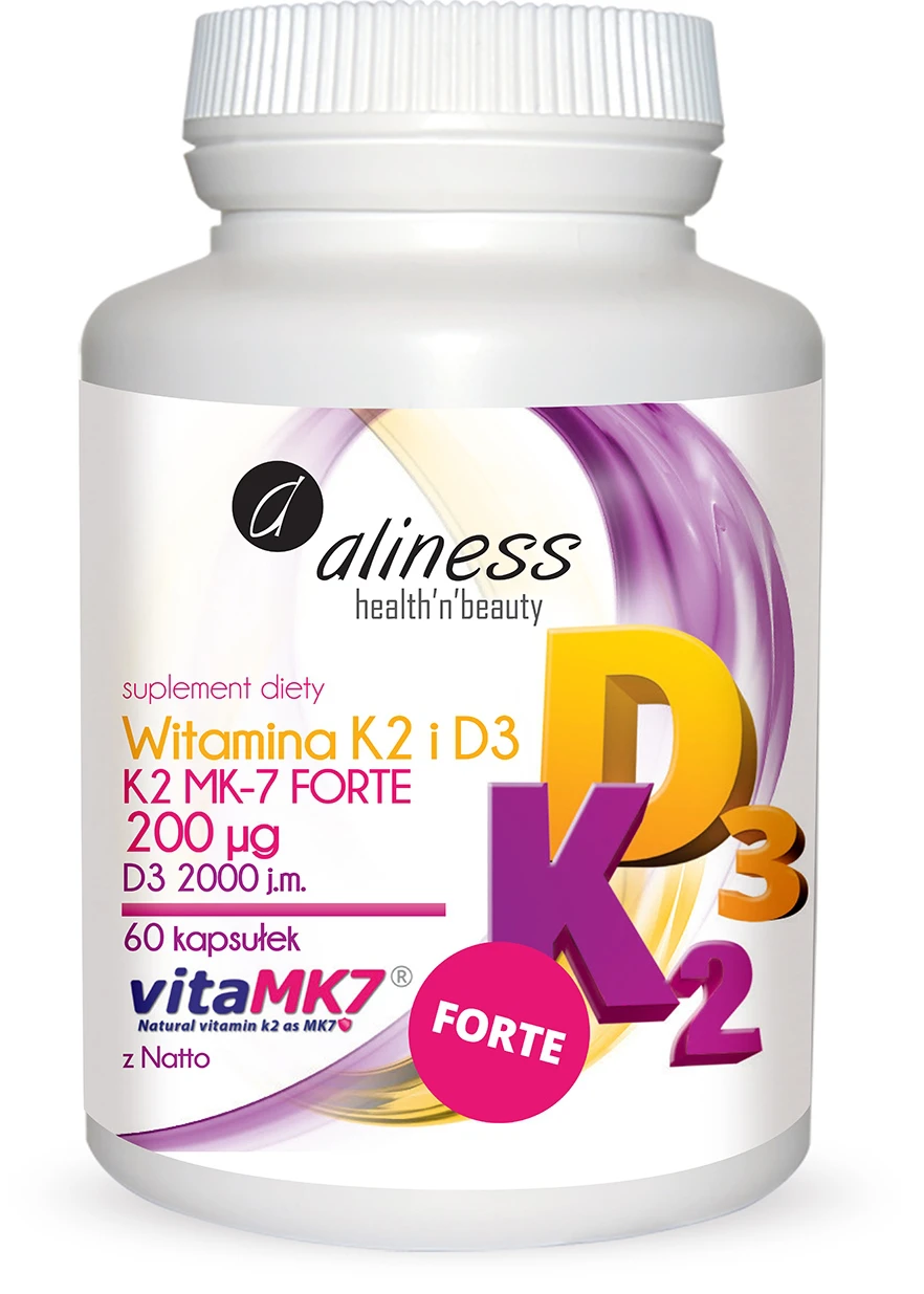 Aliness Witamina K2 i D3 forte 200mcg 60kaps.