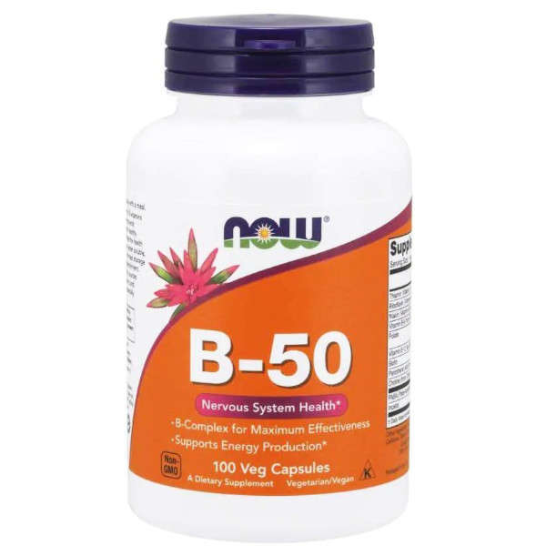 NOW Foods Vitamin B-50 100vcaps. Witamina B Witaminy B