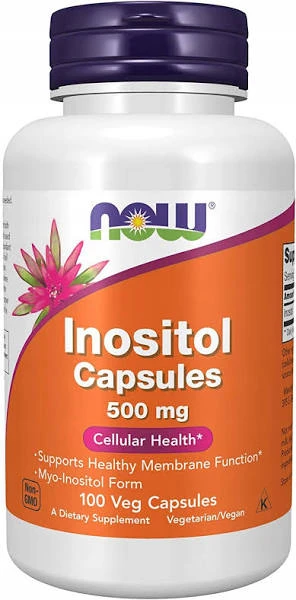 NOW Foods Inositol 500mg 100vkaps. Inozytol Układ Nerwowy