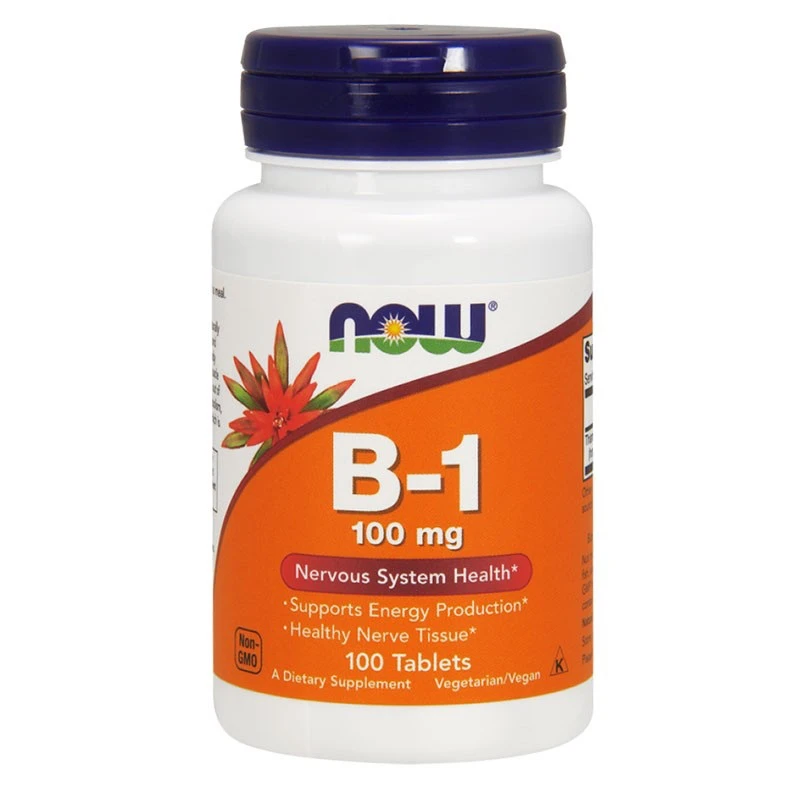 NOW Foods Vitamin B-1 Thiamin 100mg 100tab. Tiamina B 1 B1 Serce