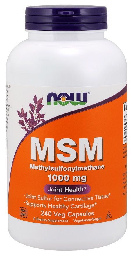 NOW Foods MSM 1000mg 240vcaps. Siarka Organiczna Stawy Kości