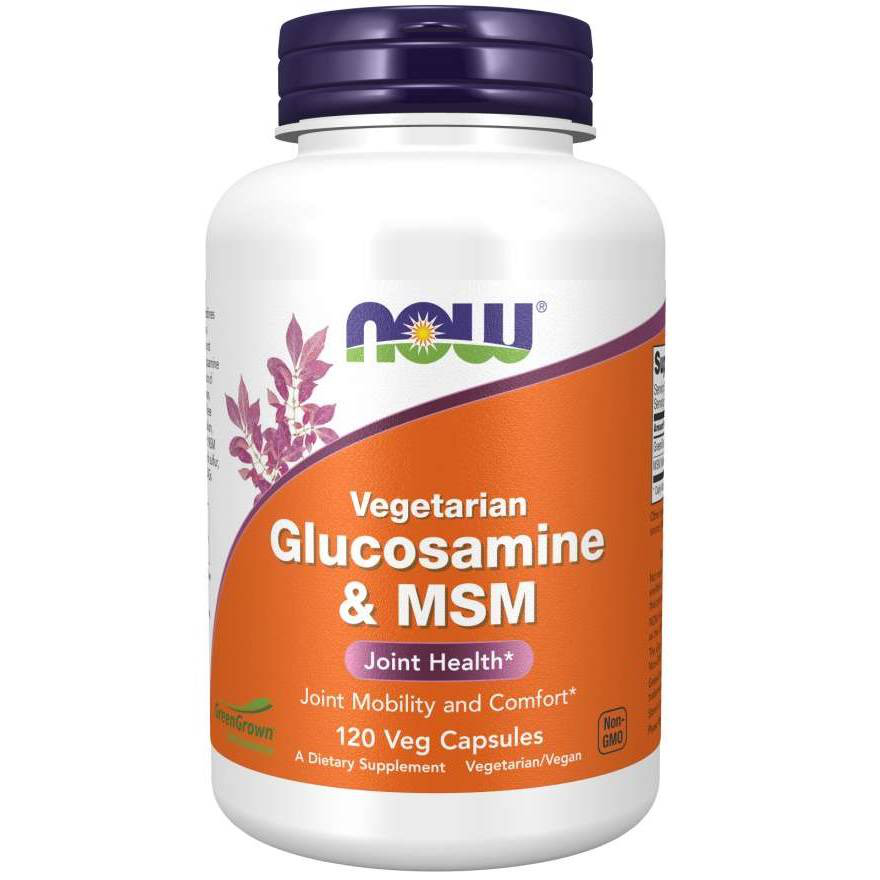 NOW Foods Glucosamine & MSM 120vcaps. Ochrona Stawów Glukozamina