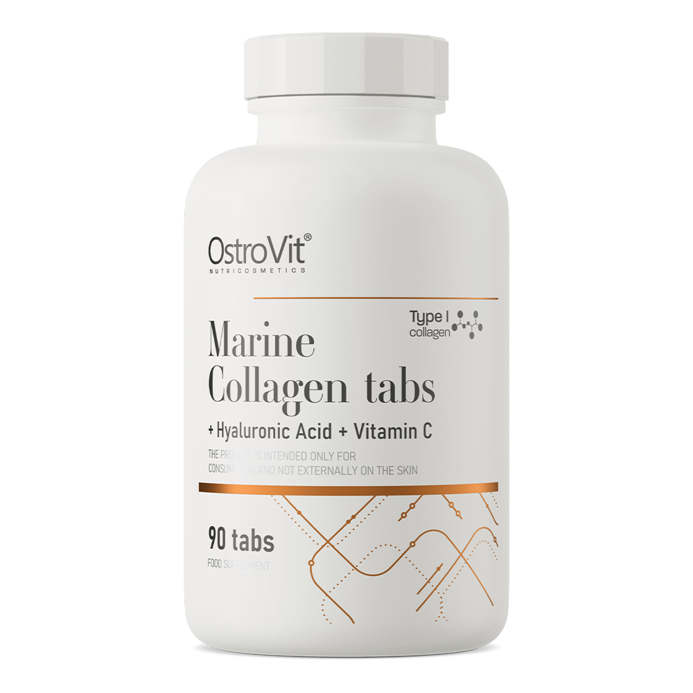OstroVit Marine Collagen Hyaluronic Acid Vit. C 90tab. Kwas Hialuronowy Witamina C