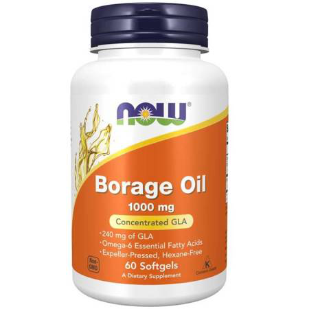 NOW Foods Borage Oil 1000mg 60softgels Olej z Ogórecznika Kwasy omega 6