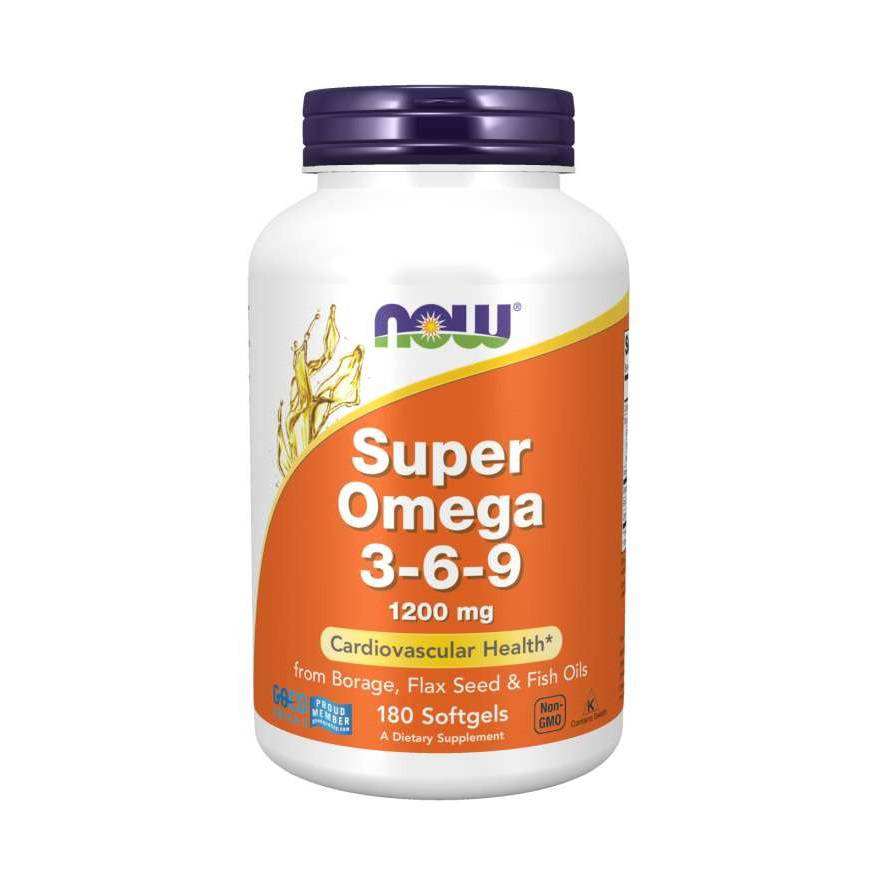 NOW Foods Super Omega 3-6-9 1200mg 180softgels. Kwasy Tłuszczowe