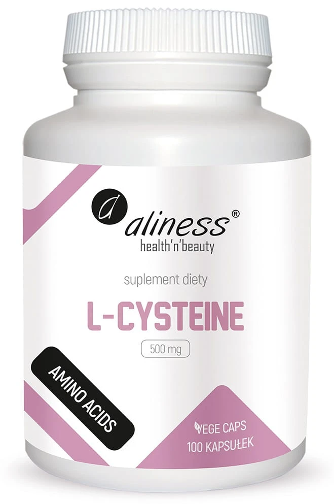 Aliness L-Cysteine 500mg 100vkaps. Antyoksydant Odporność Wątroba