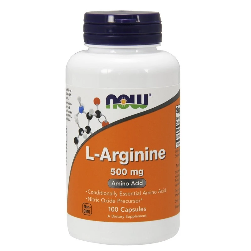 NOW Foods L-Arginine 500mg 100caps. Arginina Układ krążenia