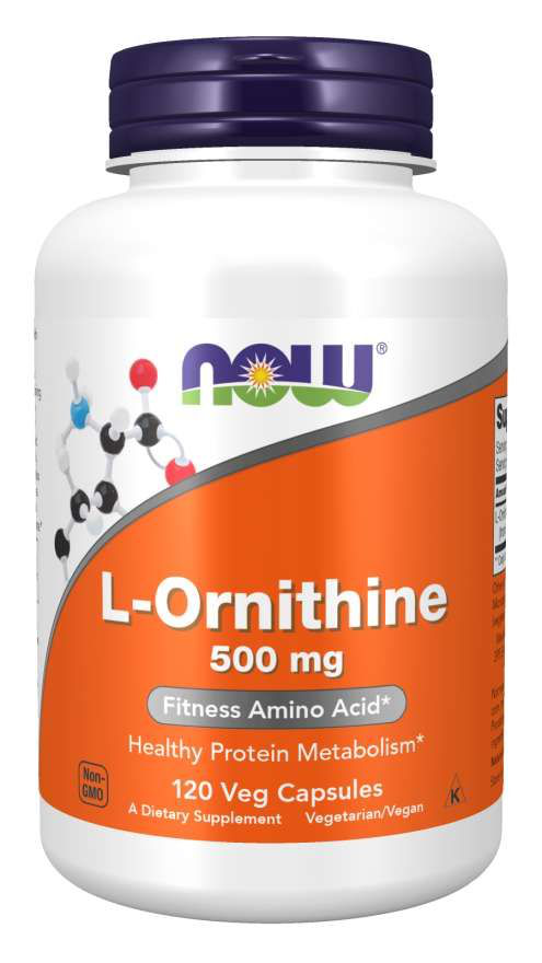 NOW L-Ornithine 500mg 120vkaps. Ornityna