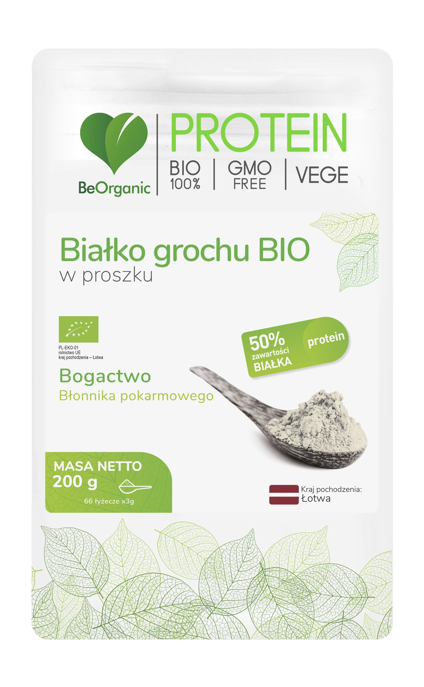 BeOrganic Białko Grochu BIO 200g
