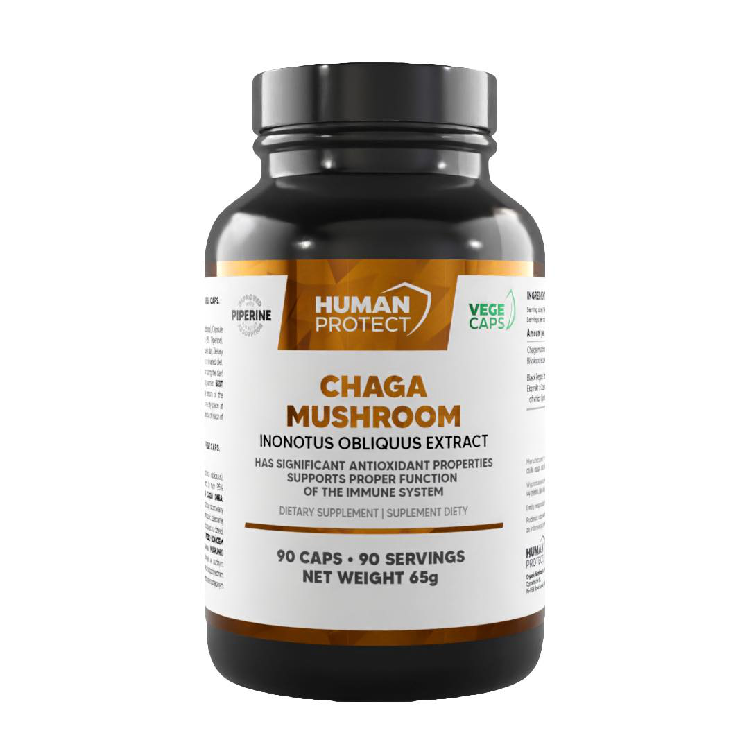 Human Protect Chaga Mushroom 600mg 90vkaps.
