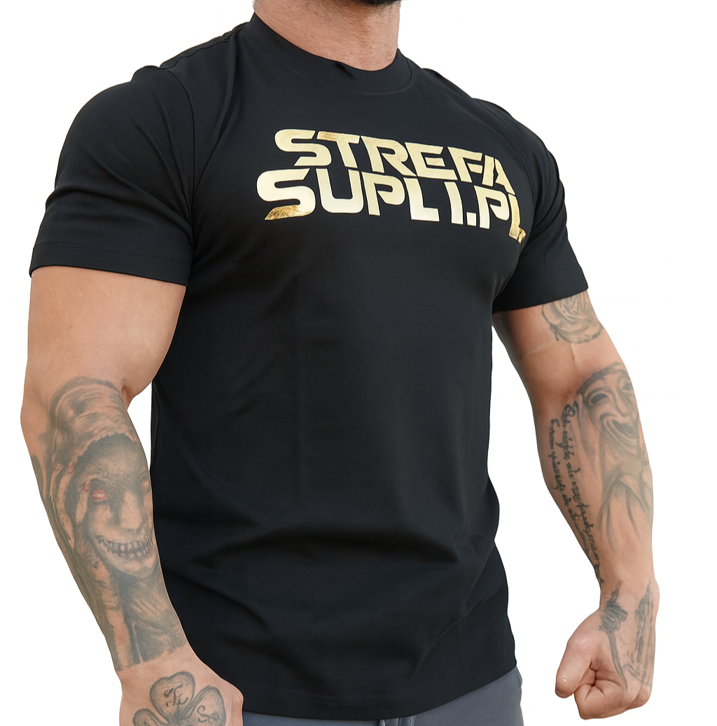 StrefaSupli Koszulka Premium Czarno-Złota T-Shirt Gold