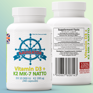 Navigator Vitamin D3 10000IU + K2 200mcg - 240vcap