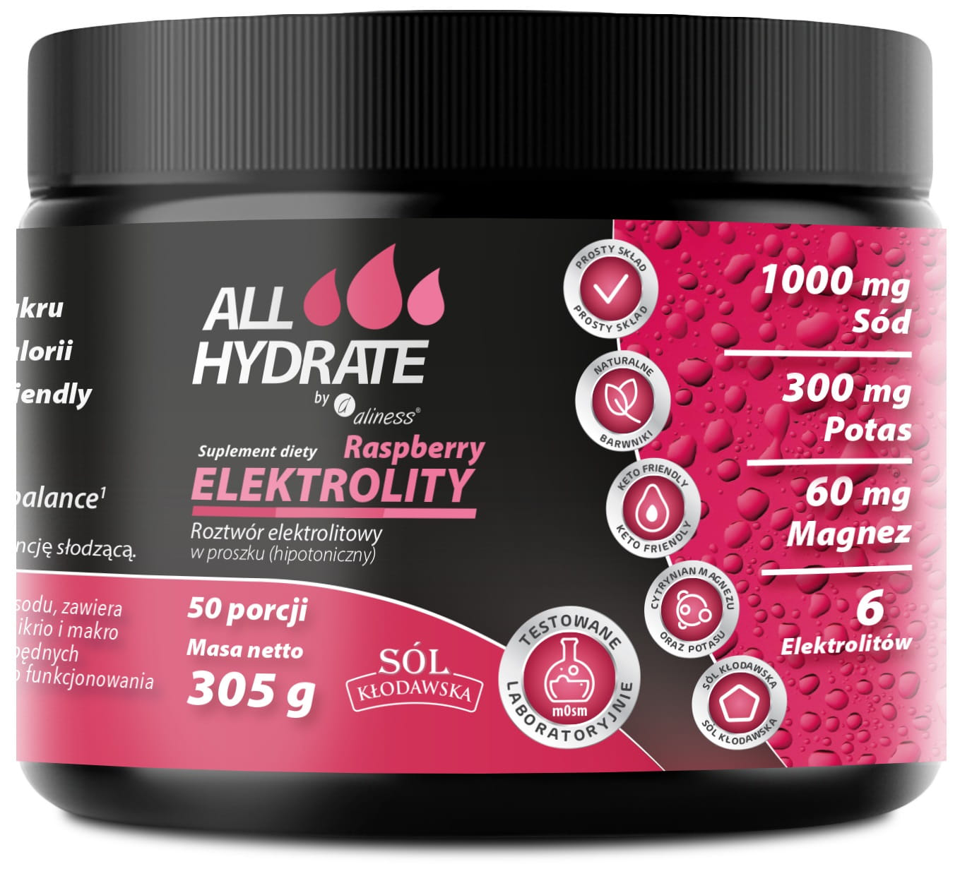 Aliness ALLHydrate Elektrolity 305g - Malina
