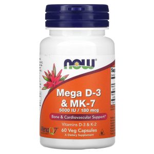 NOW Mega D-3 & MK-7 5000IU/180mcg