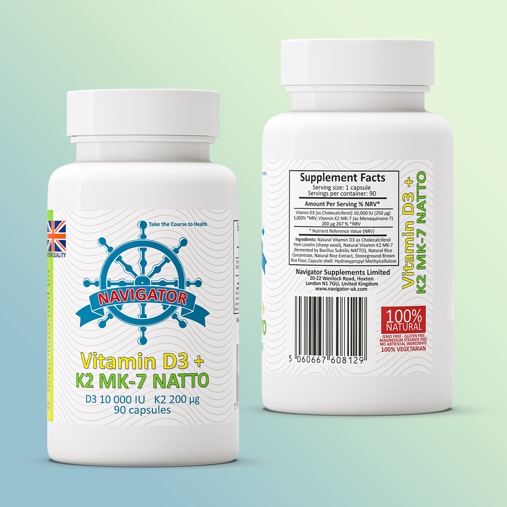 Navigator Vitamin D3 10000IU + K2 200mcg - 90kaps.