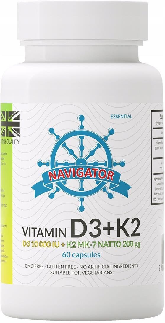 Navigator Vitamin D3 10000IU + K2 200mcg - 60vcaps