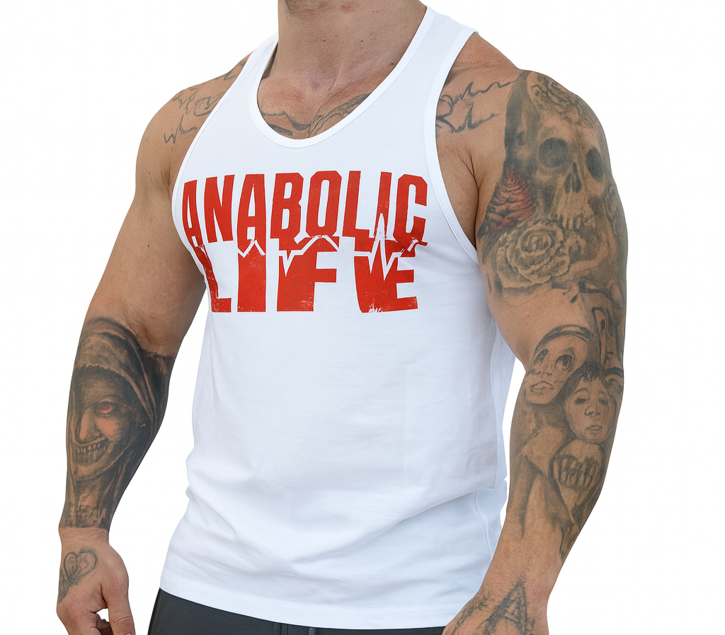 Anabolic Life Tank Top White-Red - L