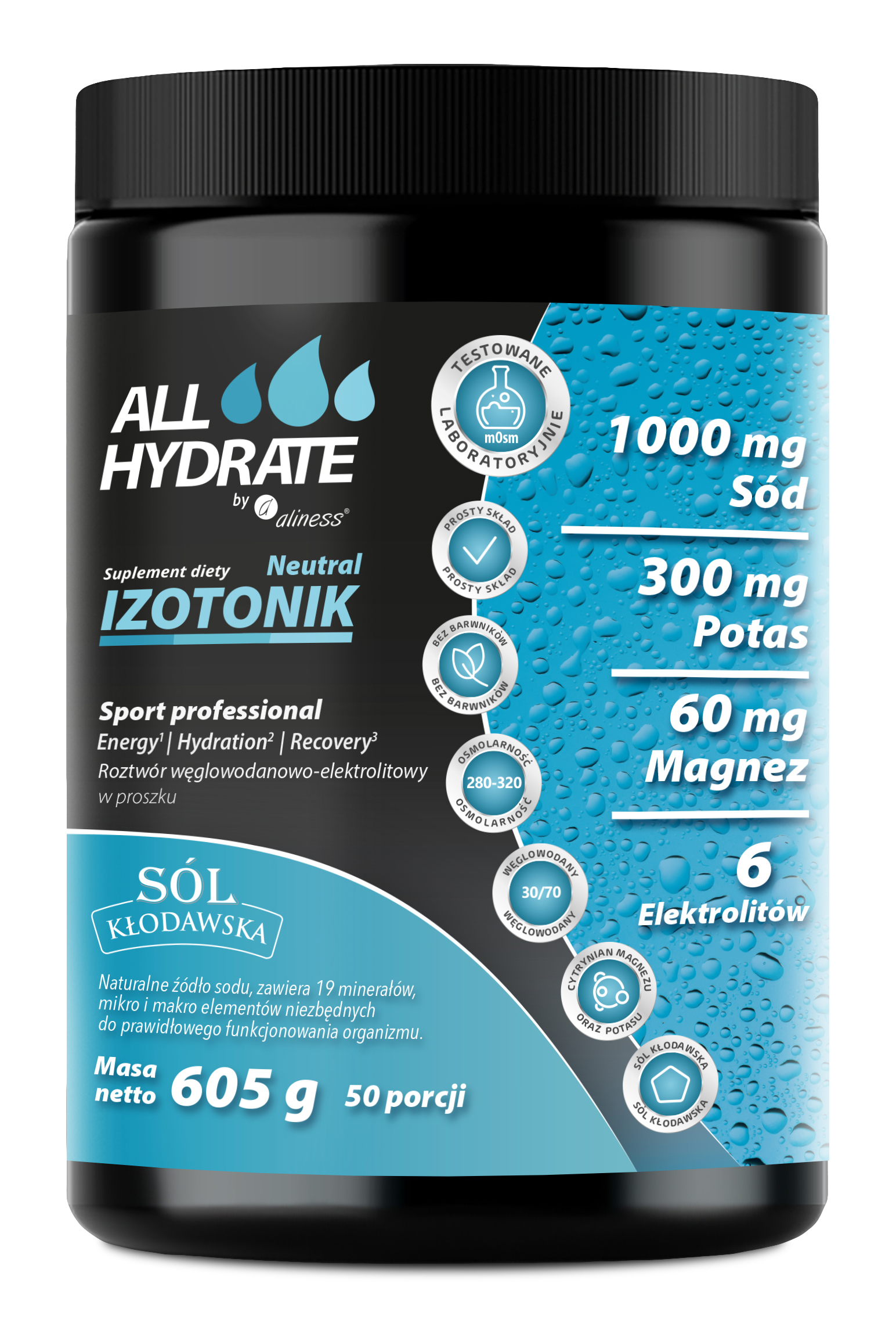 Aliness ALLHydrate Izotonik 605g - Naturalny